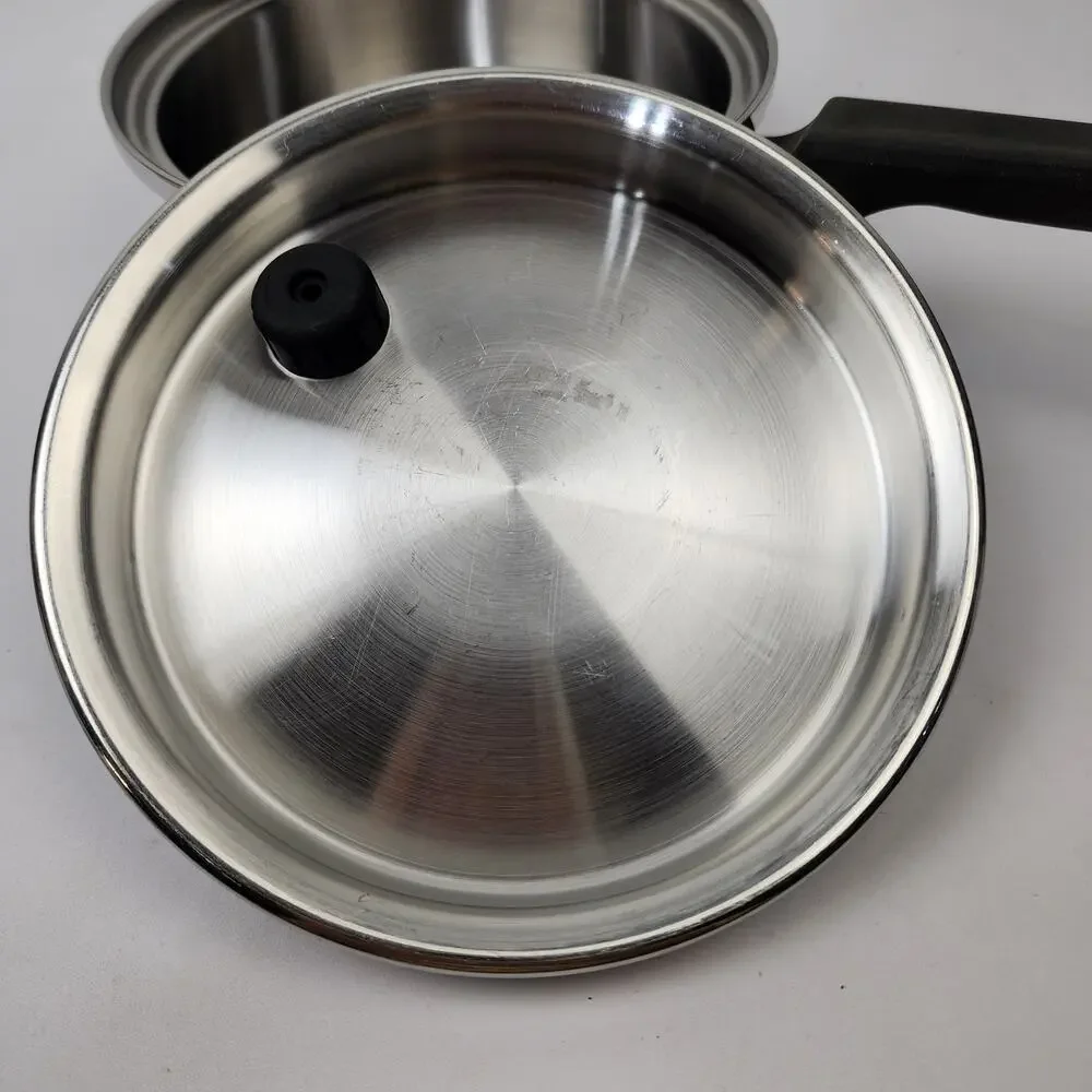 Royal Prestige 7 Ply SS Titanium Copper Silver Alloy 1qt Saucepan W/Vented Lid